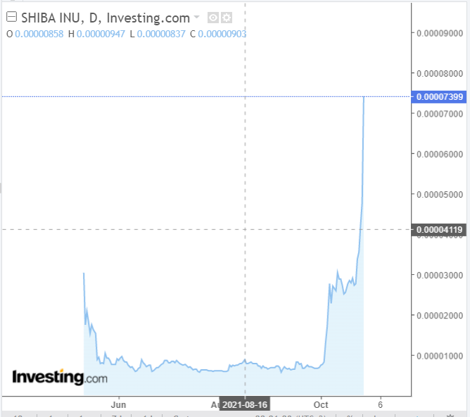 Shiba Inu hitem wśród „Dogcoinów”
