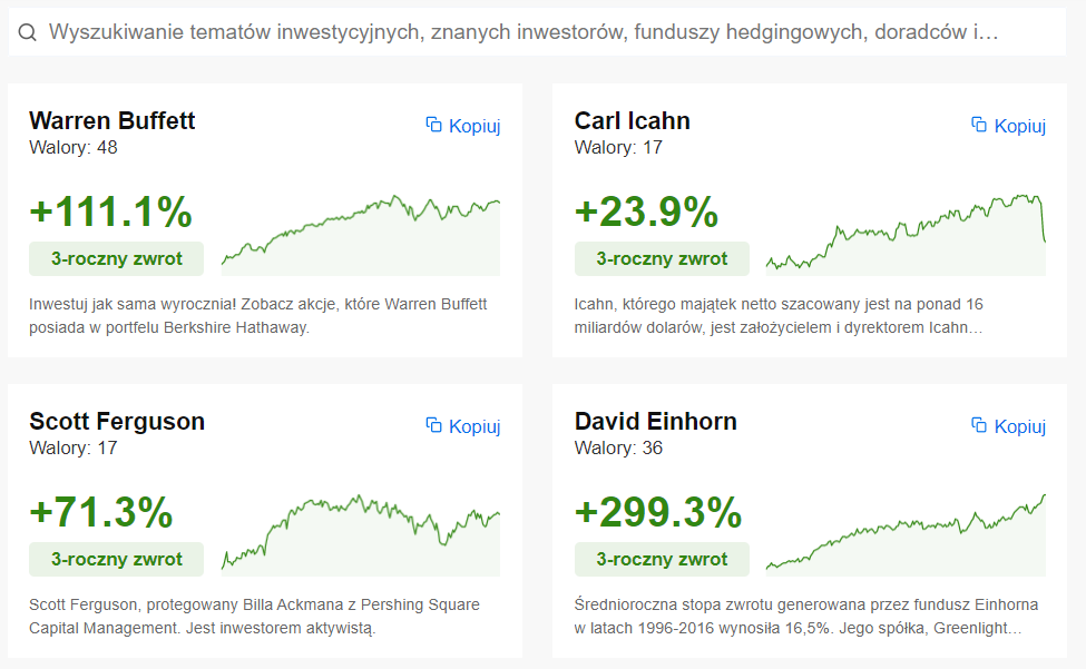 portfolio inwestorow