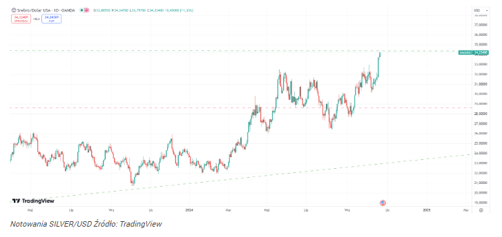 Srebro przed końcem roku może osiągnąć poziom 40 dol.! Teraz albo 